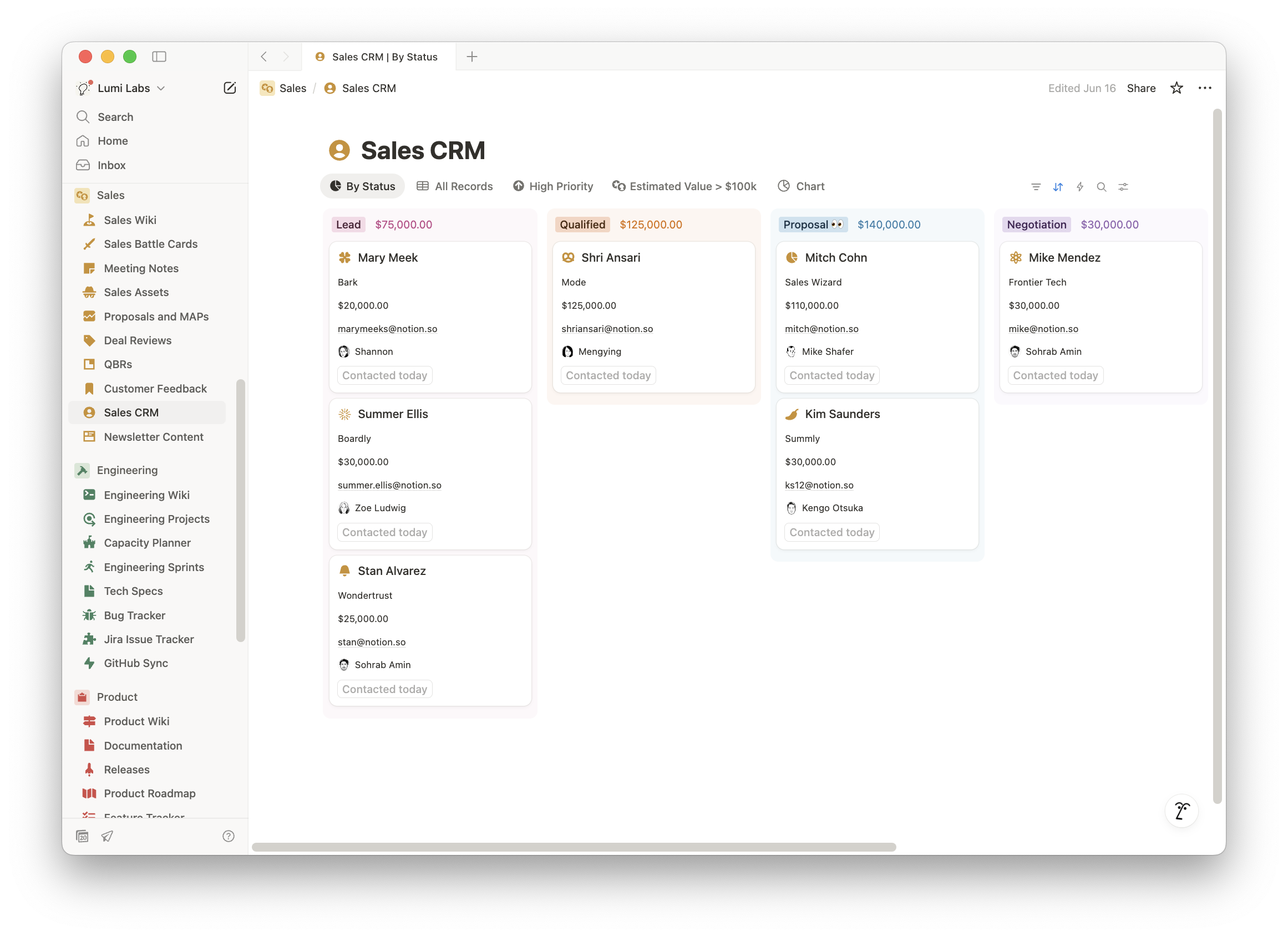 Real-Time Finance Hub in Notion