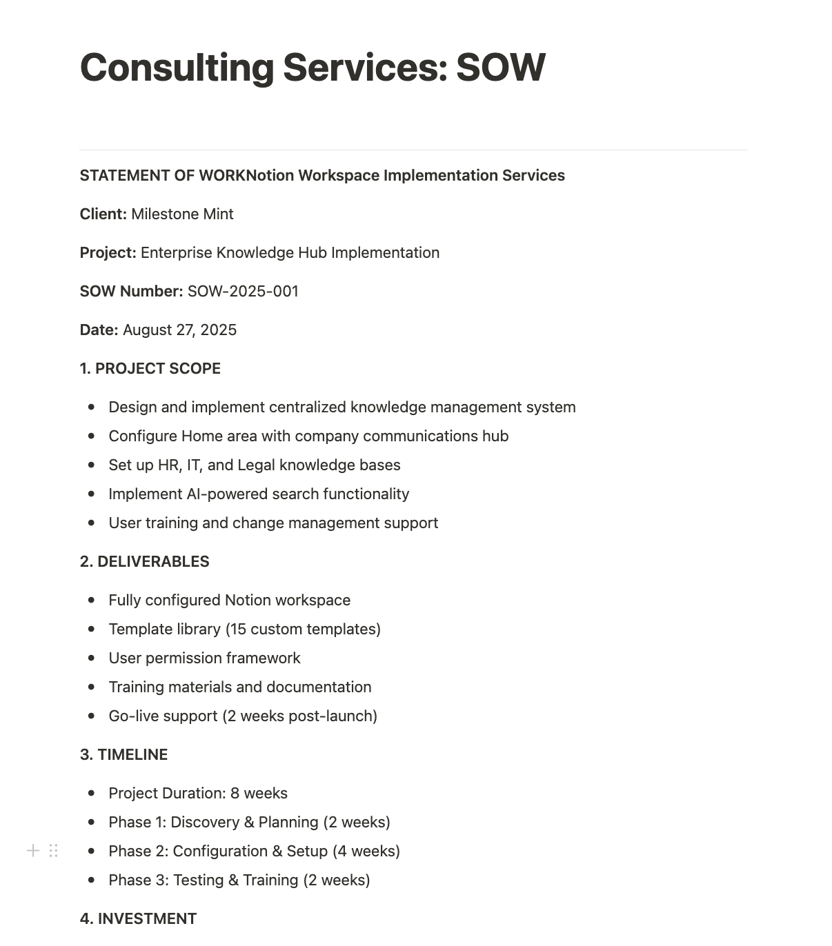 Example Consulting Services SOW